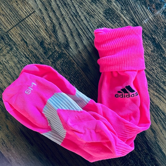Pink Adidas kids size small soccer socks - Picture 2 of 2